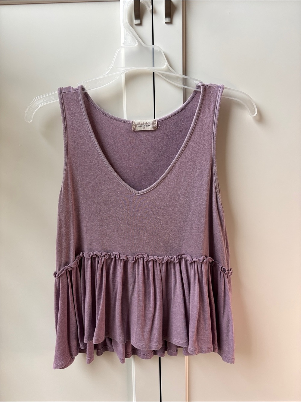 Altar'd State Lavender Ruffled Peplum Tank